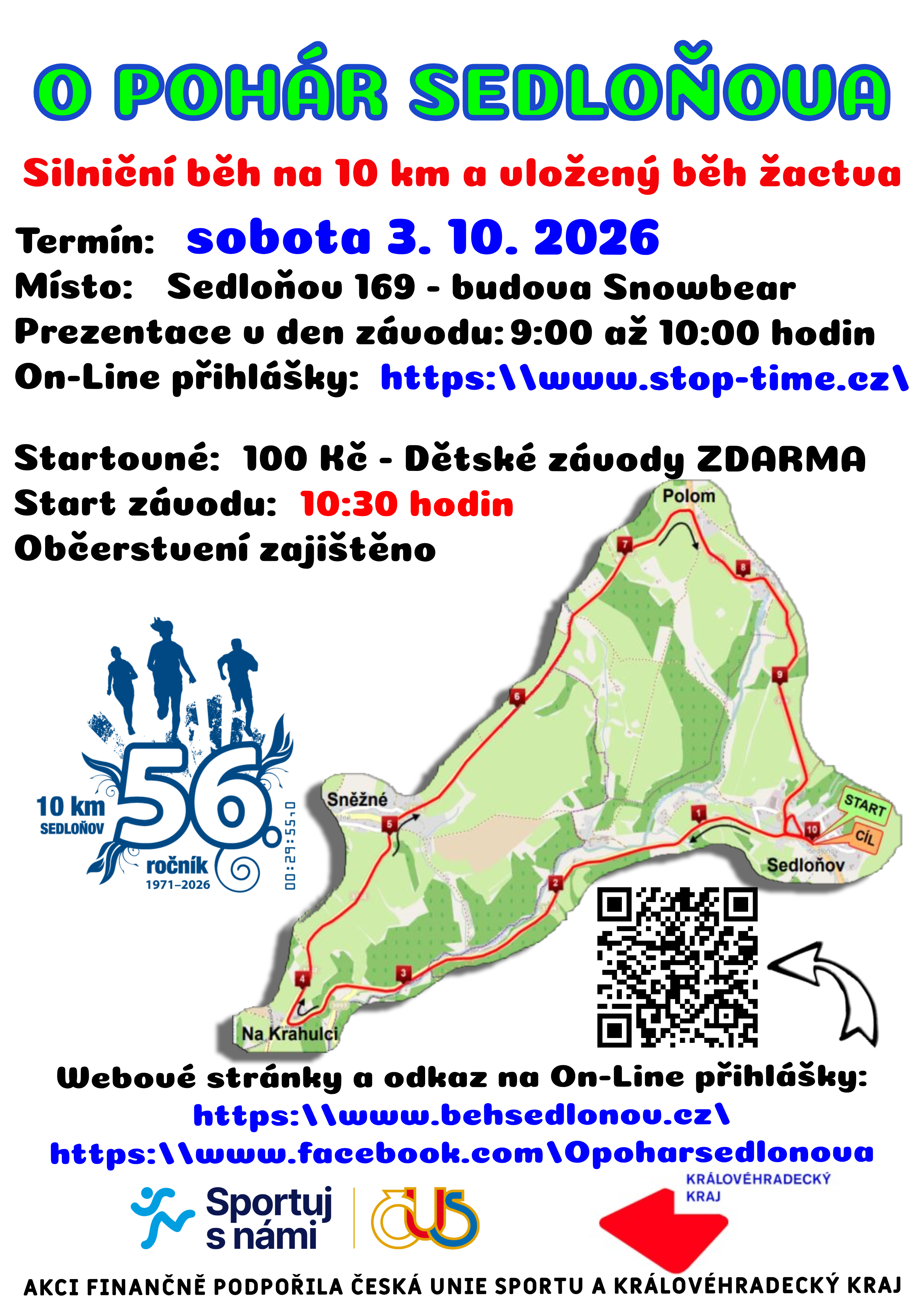 O pohár Sedloňova - silniční běh na 10km